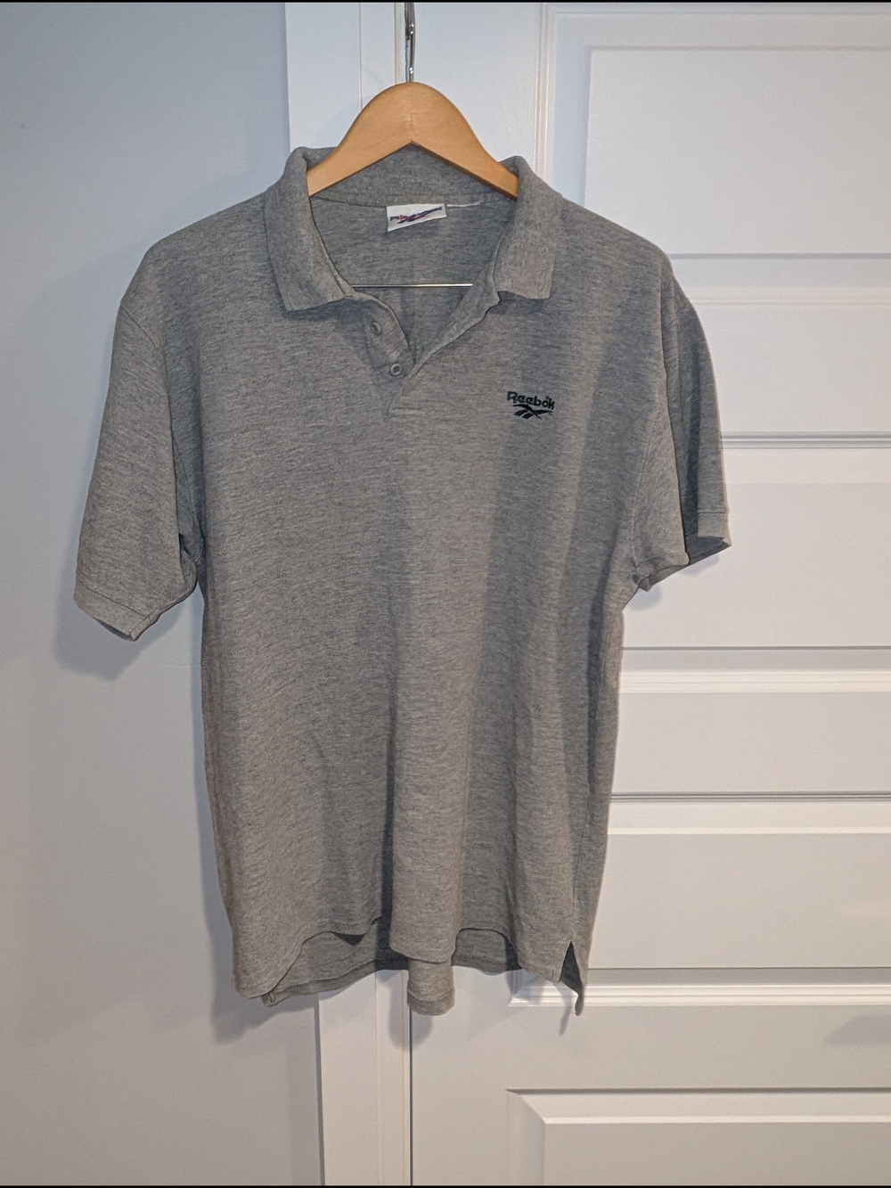 Vintage Reebok Gray Polo Shirt with Small Logo